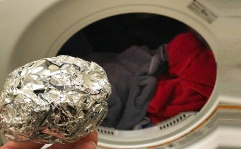 A ball of aluminum foil in the laundry works wonders!