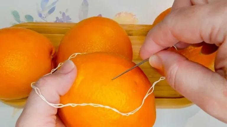 Orange, if you also have a needle and thread, try this: the result will amaze you