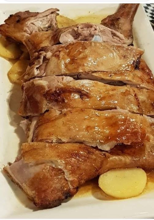 Oven roasted leg of lamb