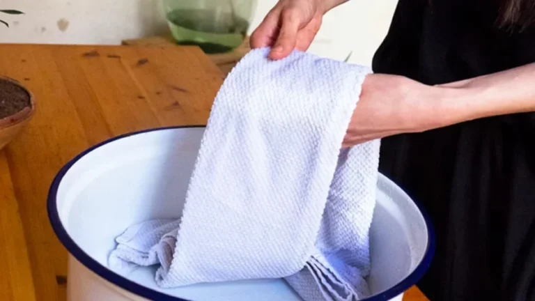 The kitchen towels shine with cleanliness and whiteness. THIS TRICK MAY BE FOR YOU