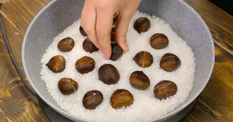Chestnuts, coarse salt: What happens after a few minutes?