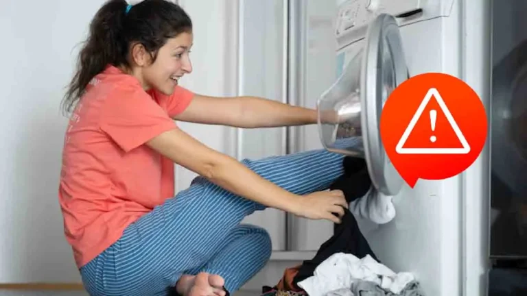 Here’s a simple trick that shows the right amount of laundry in the washing machine! 