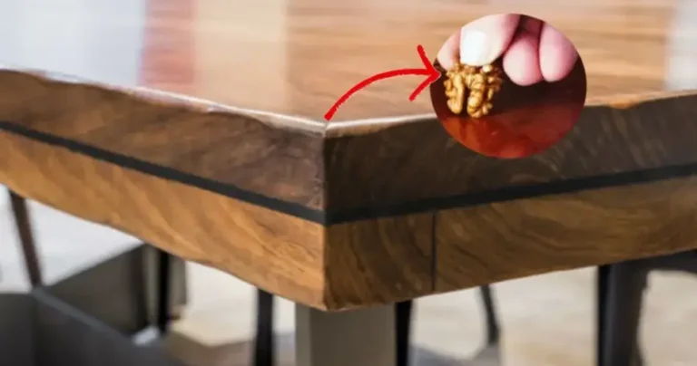Simply use a nut to remove scratches and polish the wood perfectly!