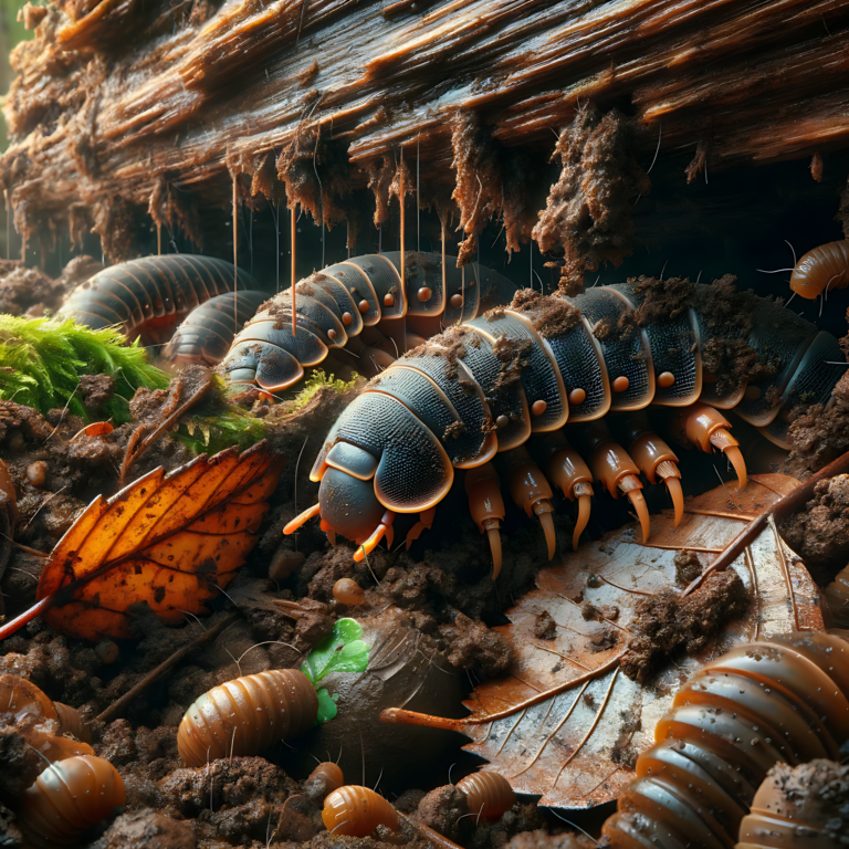 This is called the Oniscidae. You may find them under a brick or a damp object. Do not damage them or spray pesticides.Here is why.