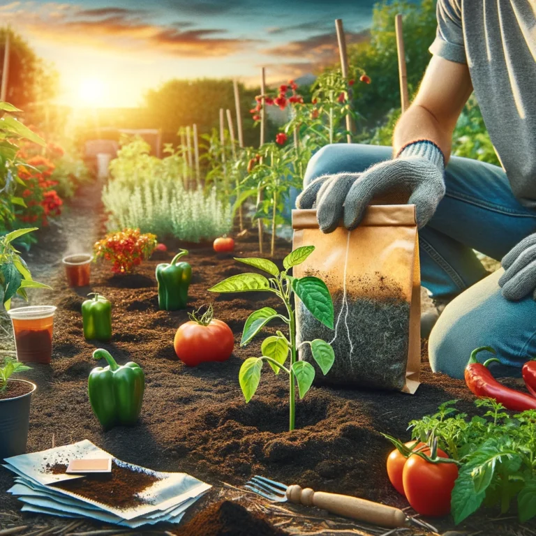 Never plant peppers, tomatoes and other vegetables without it. This actually works.