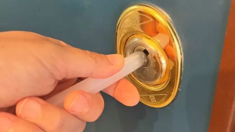 Put a tube of hot glue on the lock, it saves you from this inconvenience