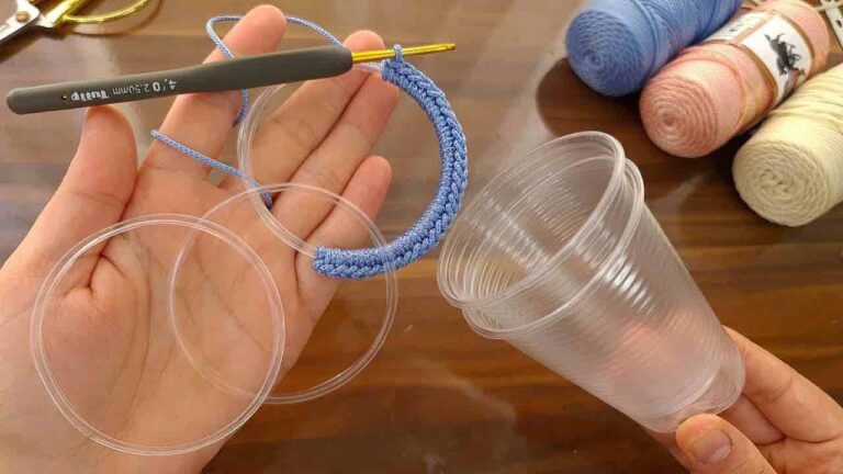 A ball of yarn and a plastic cup, what you will be able to create will amaze you